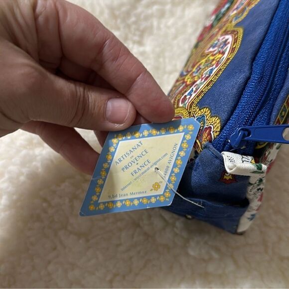 MARAT D’AVIGNON Floral Red White Blue French Artisan Cosmetic Toiletry Bag - Picture 9 of 11